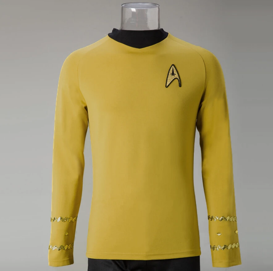 Star Trek TOS Cosplay Costume Captain Kirk Shirt Yellow Spock Blue Uniform Red | Тематическая одежда и униформа