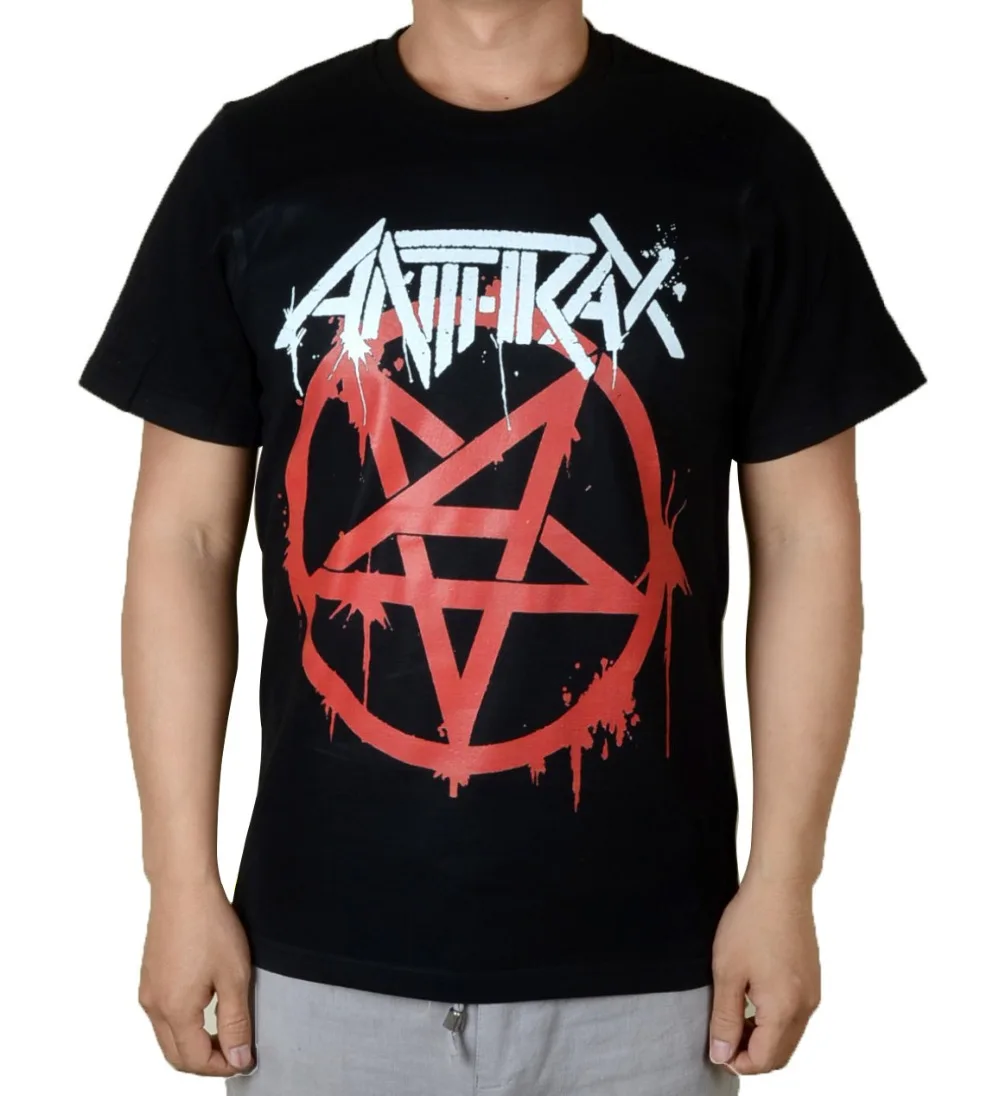 6 видов конструкций Harajuku Anthrax в роковом стиле хлопковая черная рубашка ММА фитнес