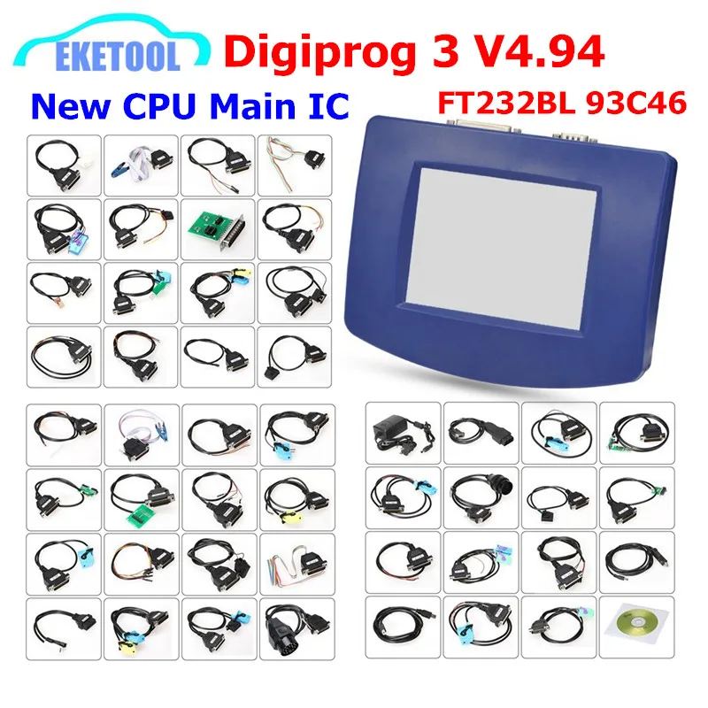 DHL Free Digiprog 3 в 4 94 многоязычная версия OBD и полный комплект FTDI оригинальный ЦП Digiprog3