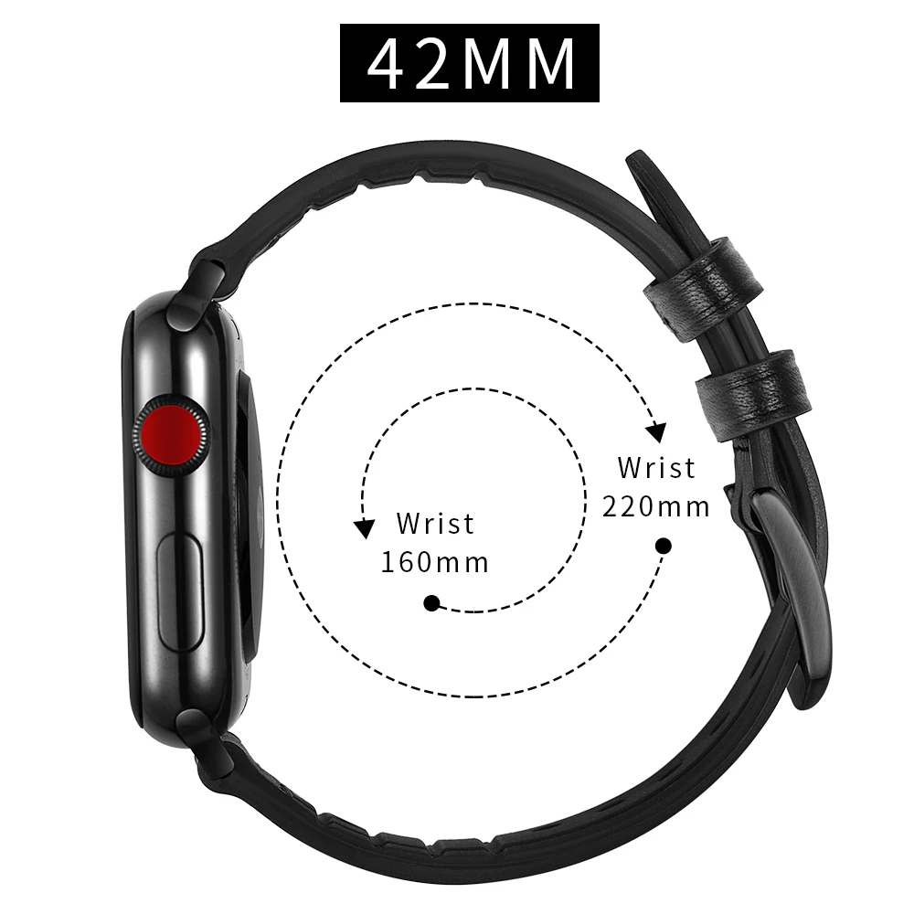 BEAFIRY спортивные кожа + Силиконовый ремешок для наручных часов Apple Watch Iwatch 42/44 мм 38/40