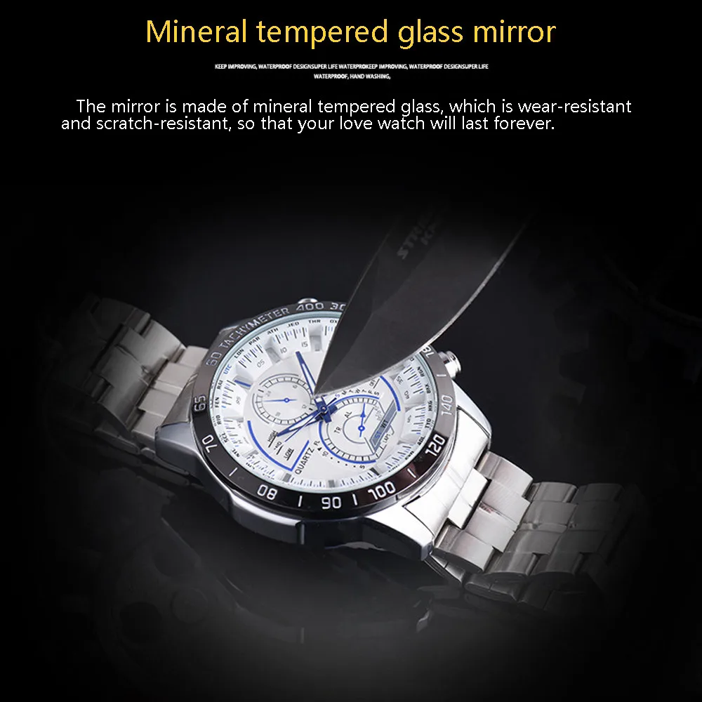 Montre homme многофункциональные часы со стальным ремешком мужские повседневные