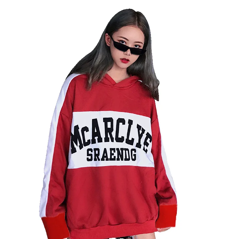 

2018 Women's Long Sleeve O-Neck Pockets Sweatshirts Pullover Hoodies