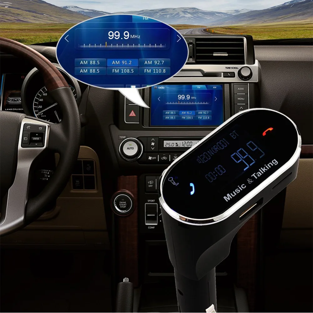 Беспроводной Fm трансмиттер с ЖК дисплеем и поддержкой Bluetooth|radio adapter|bluetooth fm transmitter