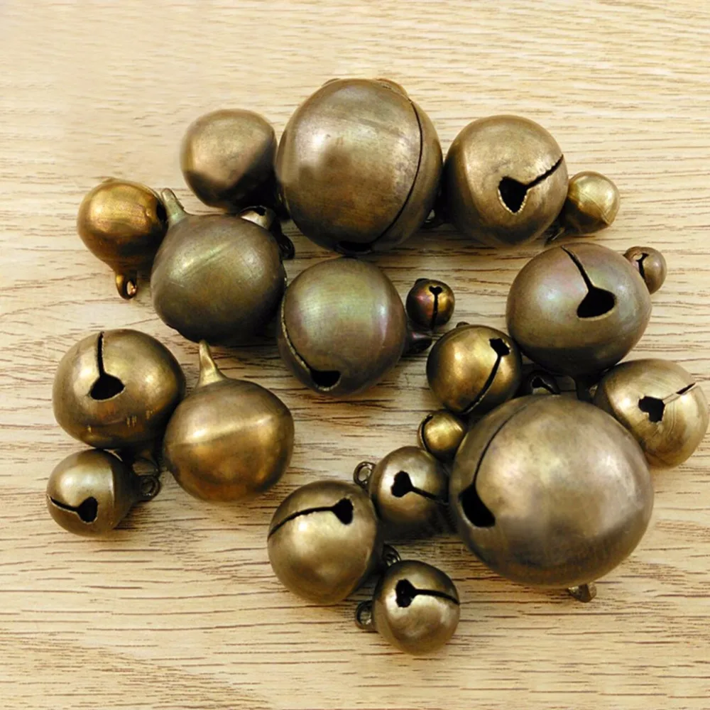 

1 Pack/lot Antique Bronze 6mm 8mm 10mm 12mm 14mm Jingle Small Bells Charms Beads Fit Christmas Decoration Crafts Jewelry Making