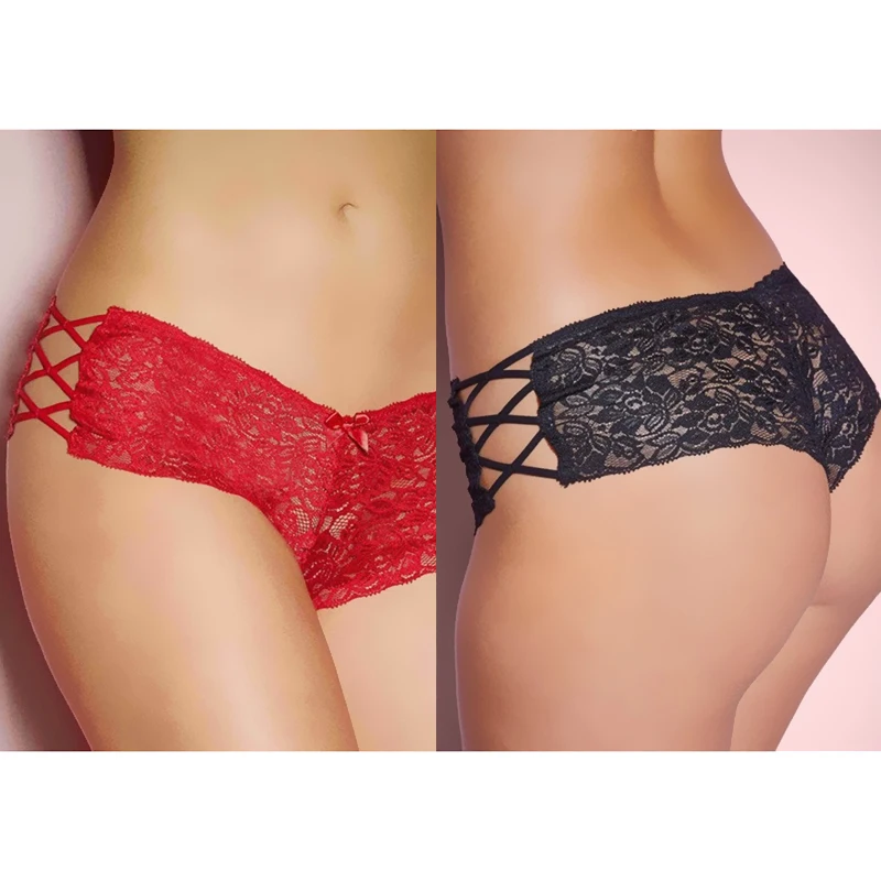 Летние тонкие кружевные трусики-шортики Нижнее белье женские прозрачные удобные
