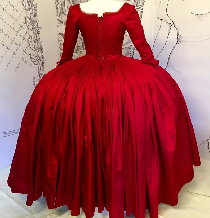 Cosplaydiy Outlander Claire красное платье сезон 2 Клер Париж Парижское свадебное L320| |
