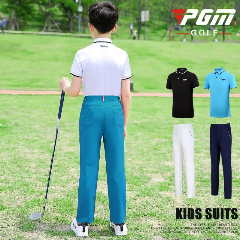 

2019 new style children's golf pants boys youth quick-drying breathable solid color sports trousers summer sportswear M-2XL