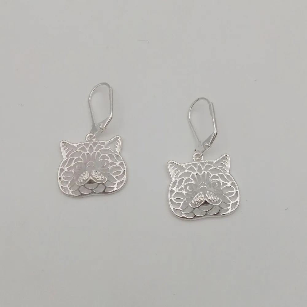 Elfin New Trendy Exotic Cat Earings Fashion Jewelry Gold Color Silver Shorthair Wild Cats Earrings For Women | Украшения и