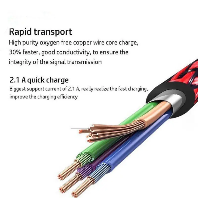 1 м 3 2.1A Быстрая зарядка Магнитный Micro USB адаптер зарядное устройство кабель для