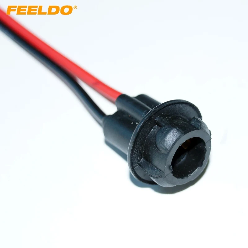 

FEELDO 20Pcs Car T10 194 LED Bulbs Holder Adapter Socket Harness Plugs