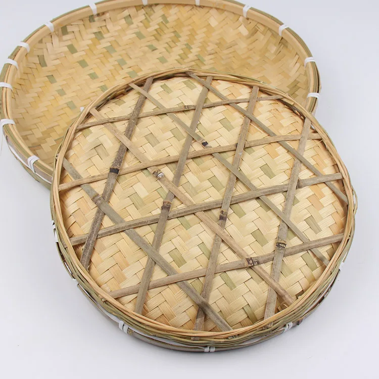 Chinese handmade bamboo weave a sieve flat Grocery Storage Dry grain tools cage organizer Kitchen accessories no paint | Дом и сад