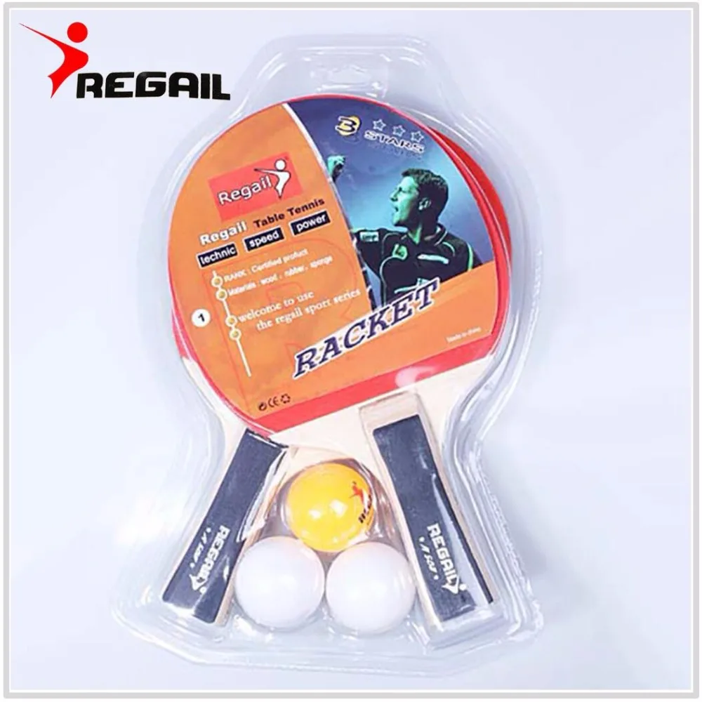 Pair of long Handle table tennis rackets suit for offensive racquet sports pingpong paddles finished carbon with 3 free Balls | Спорт и