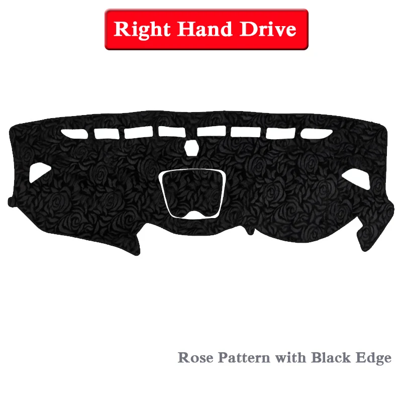 RHD Rose Black Edge Силиконовый анти-Солнцезащитный коврик для приборной панели автомобиля защитная площадка крышка для hyundai Santa Fe IX45 DM 2013- LHD& RHD автомобильные аксессуары - Название цвета: RHD Rose Black Edge