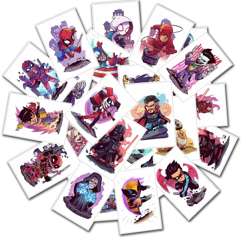 E132(25PCS) 25 шт./лот смешанный мультяшный супергерой Marvel наклейки DC телефон ноутбук багаж Frdige классный Забавный Водонепроницаемый Стикер для детей игрушки - Цвет: E132(25PCS)