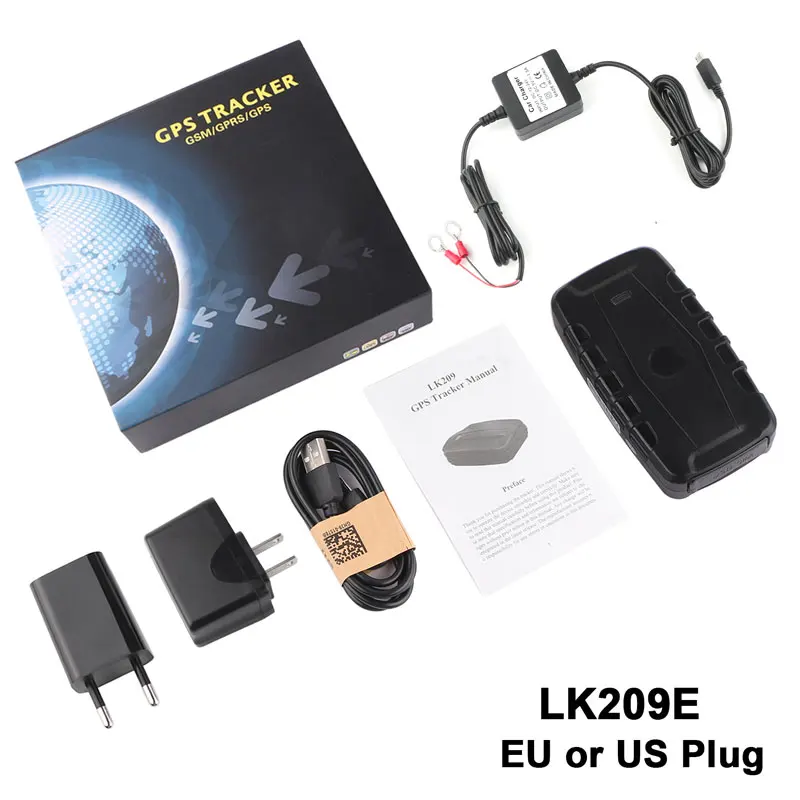 With Box Charger Автомобильный gps трекер Rastreador LK209E водонепроницаемый Магнит 6000 мАч автомобильный трекер дропшиппинг шок сигнализация голосовой монитор бесплатное приложение PK TKSTAR TK905 - Цвет: With Box Charger