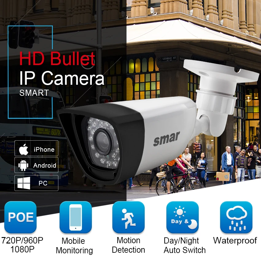 HD 720P 960 1080P Мегапиксельная камера POE IP Камера 30 шт. светодиодный ИК Ночное видение