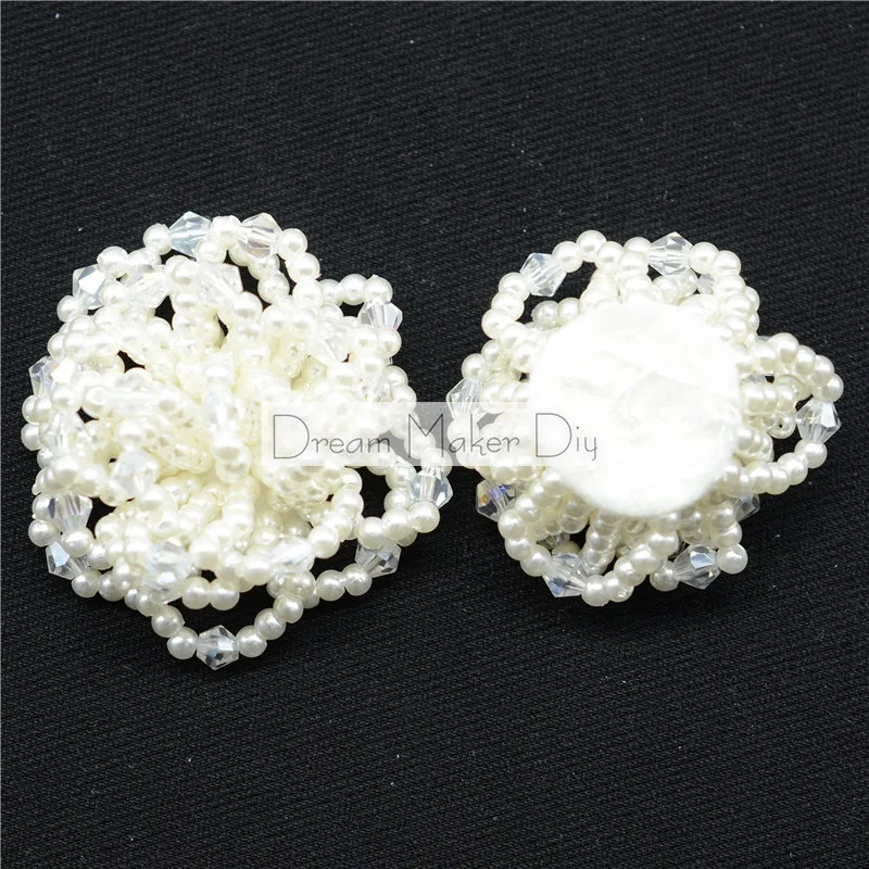 5 шт./лот прибл 40 мм плоский жемчуг горный хрусталь цветочный дизайн для рукоделия