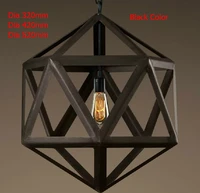 newnordico rustic pendant lights american vintage loft cage edison hanging lamp iron lampshade decor polyhedron fixtures