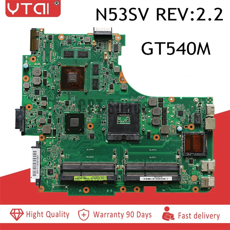 N53SV материнская плата для ноутбука Asus N53SV N53S N53SV N53SN ноутбук материнская плата gt540m Rev: 2,2 DDR3gt540m Rev: 2,2 DDR3 тестирование ИНТА