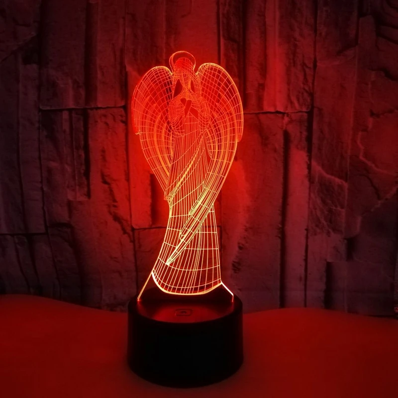 Красочные формы ангела 3 D сенсорный светодиодный ночник для дома и офиса