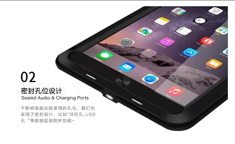Противоударный Водонепроницаемый Гибридный мощный чехол Love Mei для iPad Mini 4 Air 2 Pro 9 7
