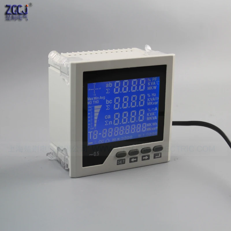 2000A 450VAC 3 фазы ЖК дисплей Многофункциональный измеритель коэффициента мощности