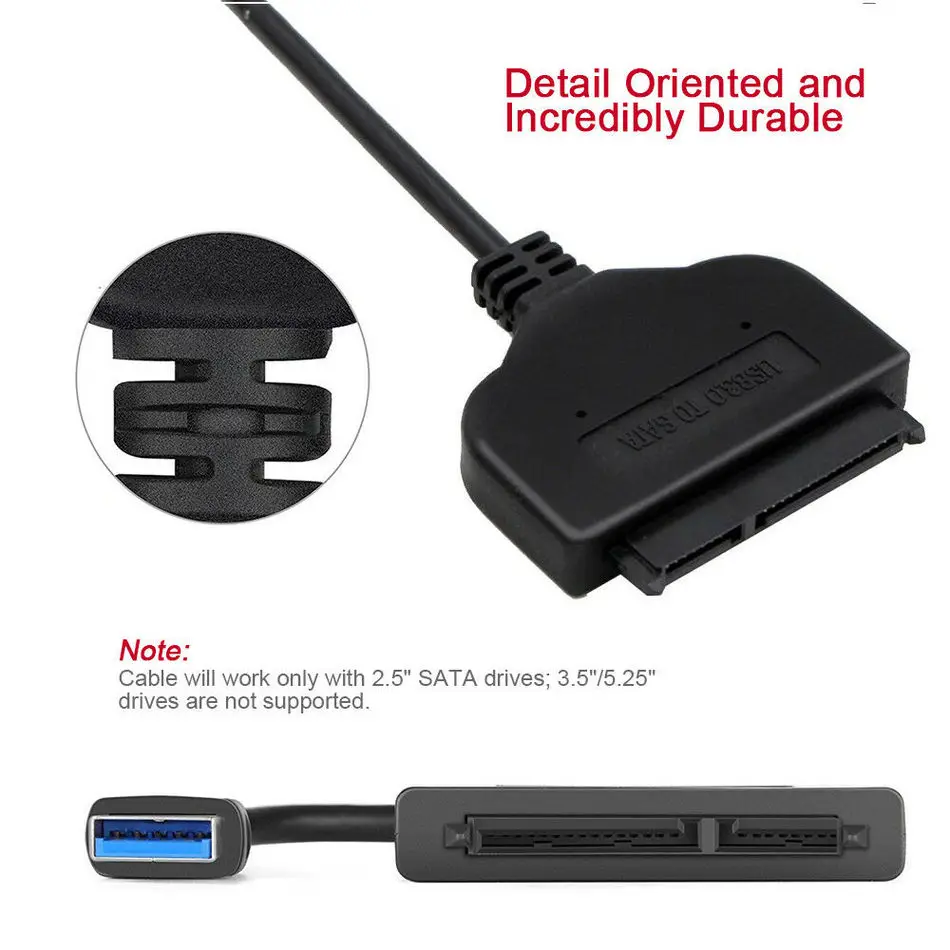 USB 3 0 к SATA 22 Pin 2 5 дюйма Жесткий диск SSD адаптер кабель питания данных Высокое