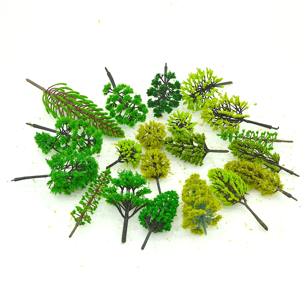 

Diorama Miniature Trees Toys 3-12cm ABS Plastic Architectural Railway Train Landscape Scenery Tree Layout 30pcs/lot
