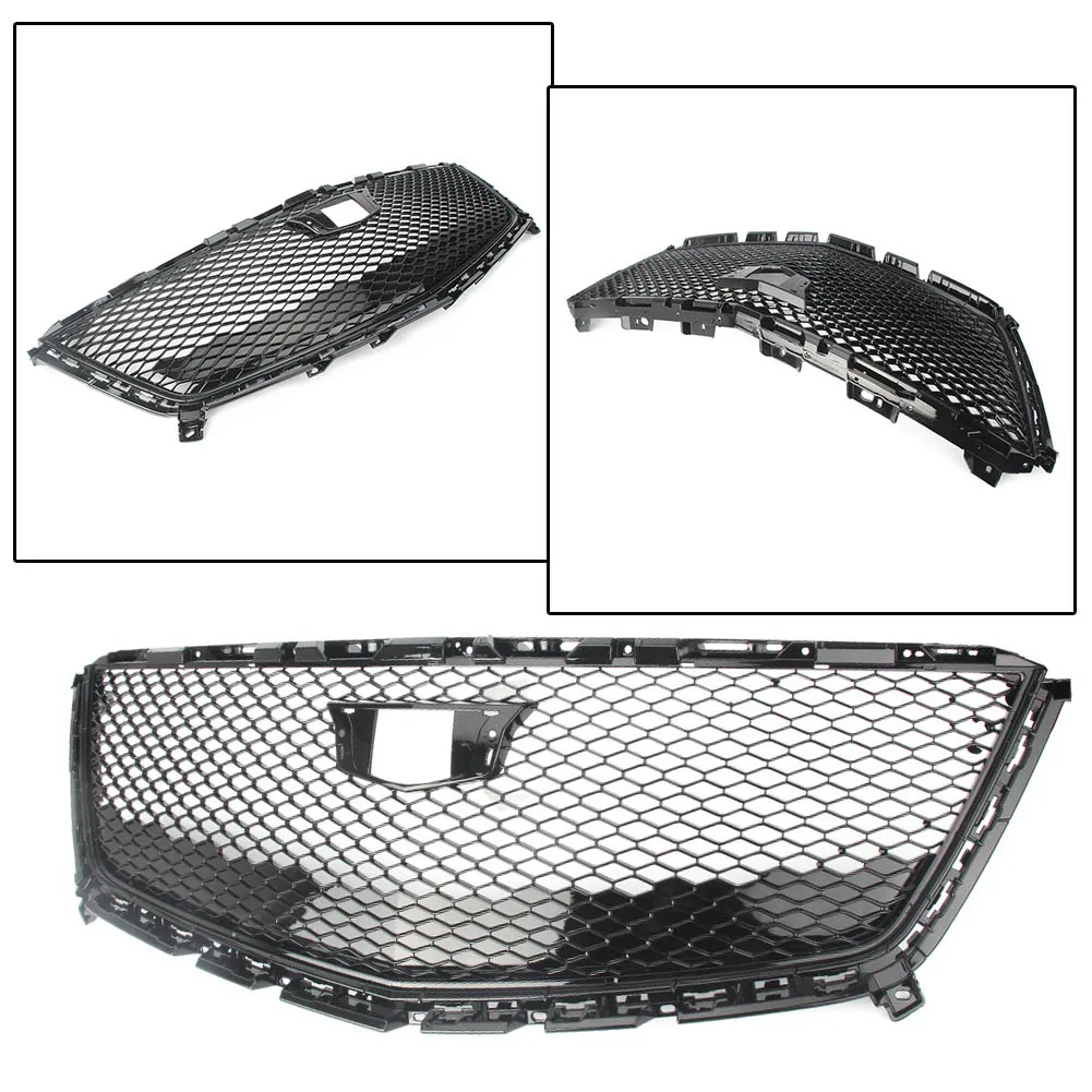 

Car Upper Front Grill For Cadillac XT5 2016 2017 2018 Glossy Black ABS Moulding Styling Radiator Mesh Grille