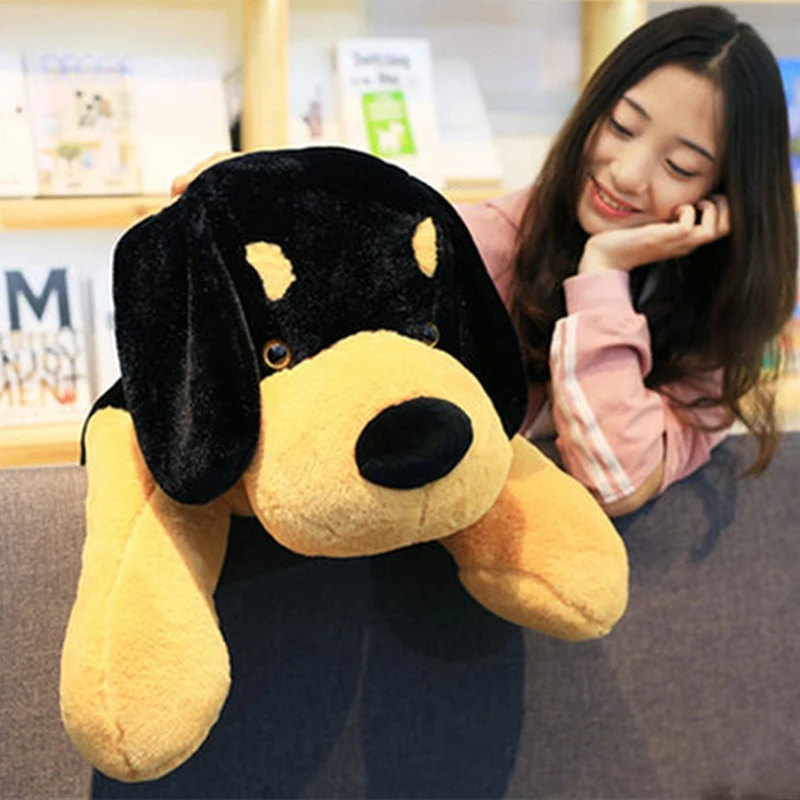 melhor Fancytrader Gigante 43 Inch Simulado Do Filhote De Cachorro Do Cão Cão De Pelúcia Animais Travesseiro Grande De Pelúcia Macia Brinquedos Infantis Boneca Jogo