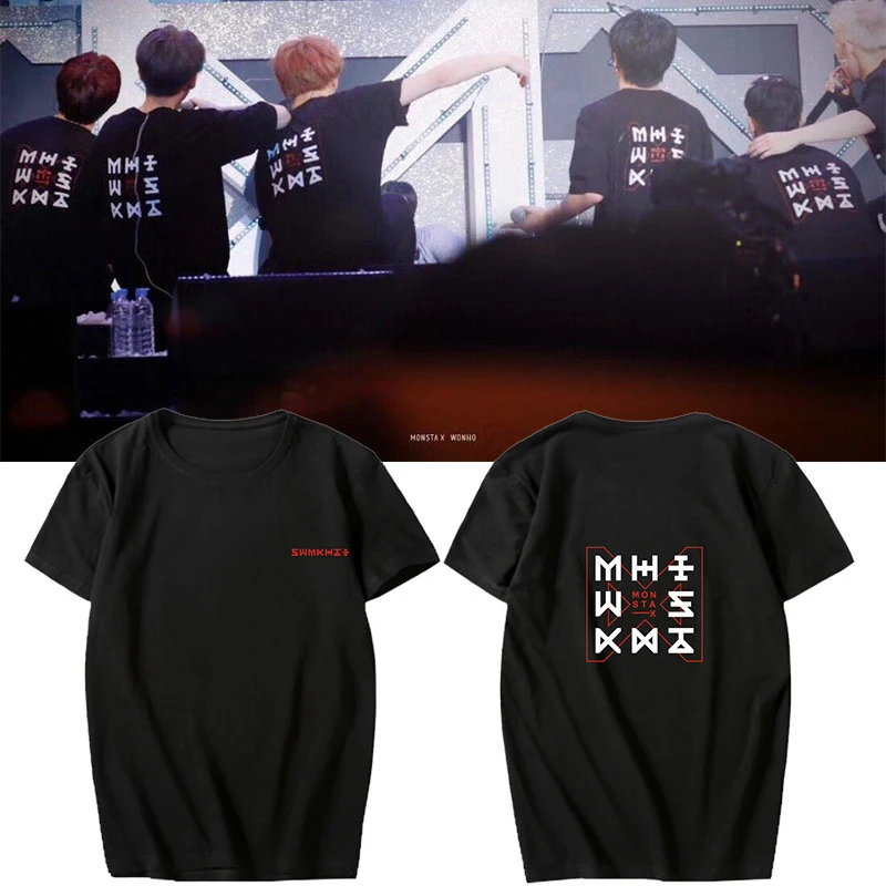 Kpop Monsta X The Code Concert же принт женские футболки с круглым вырезом и коротким рукавом летние модные свободные Поклонники подарок Прямая поставка
