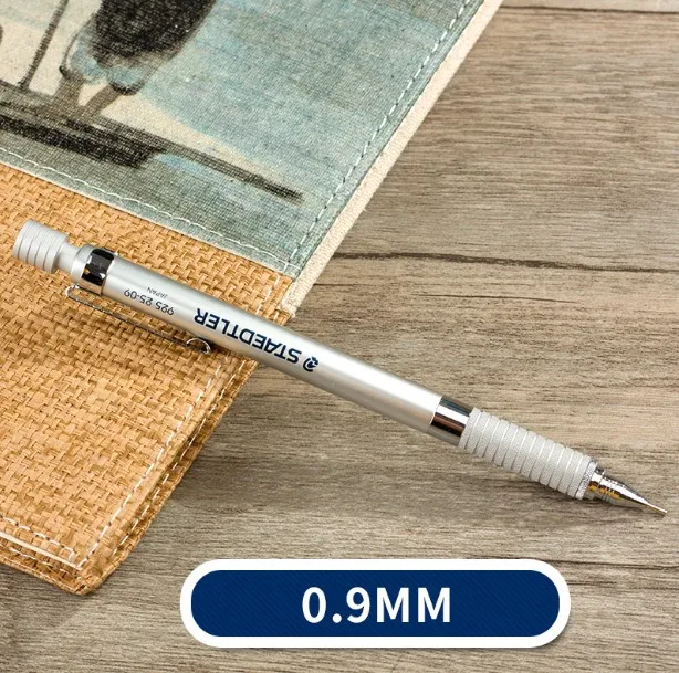 1pcs 09mm silver Staedtler автоматический карандаш 925 25/35 Металл Рисунок деятельность карандаш 0.3/0.5/0.7/0.9/2.0 мм записи ручка - Цвет: 1pcs 09mm silver