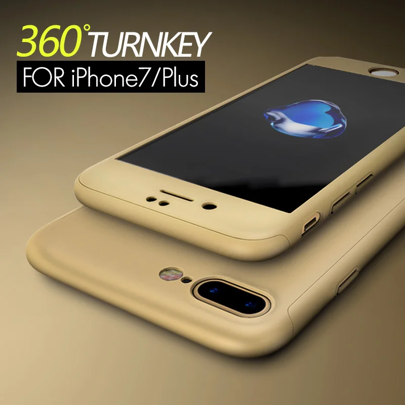 IPaky 360 полная защита чехол для iphone 7 Чехол iphone7 plus Роскошный тонкий 8 противоударные