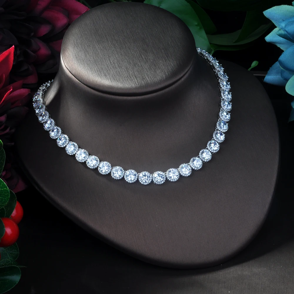 HIBRIDE Round CZ Stone Luxury Women Nigerian Wedding Naija Bride Cubic Zirconia Necklace Dubai 4PCS Dress Jewelry Set N-275 | Украшения и