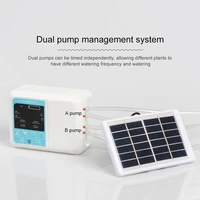 solar irrigation system automatic drip timer garden watering device double pump intelligent plant dripper potted drip sprinkling