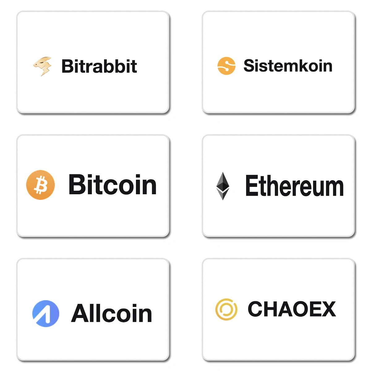 Allcoin Bitrabbit CHAOEX Bitcoin обмен ETH крутой дизайн натуральный резиновый коврик для мыши