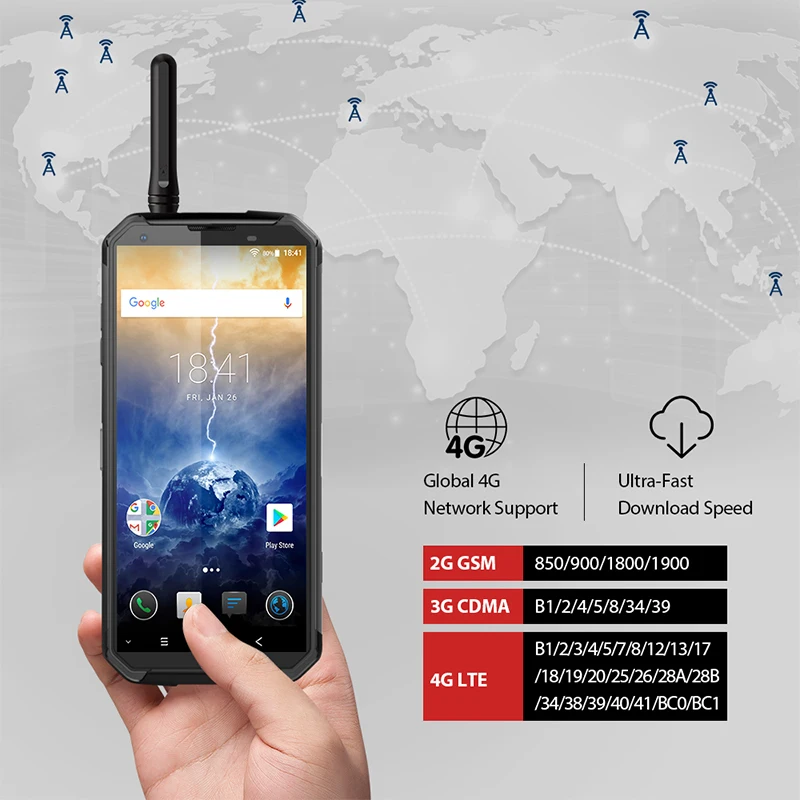 Blackview BV9500 Pro 10000 мАч водонепроницаемый мобильный телефон с IP68 Android 8 1 5 7 &quot18:9 6 ГБ + 128