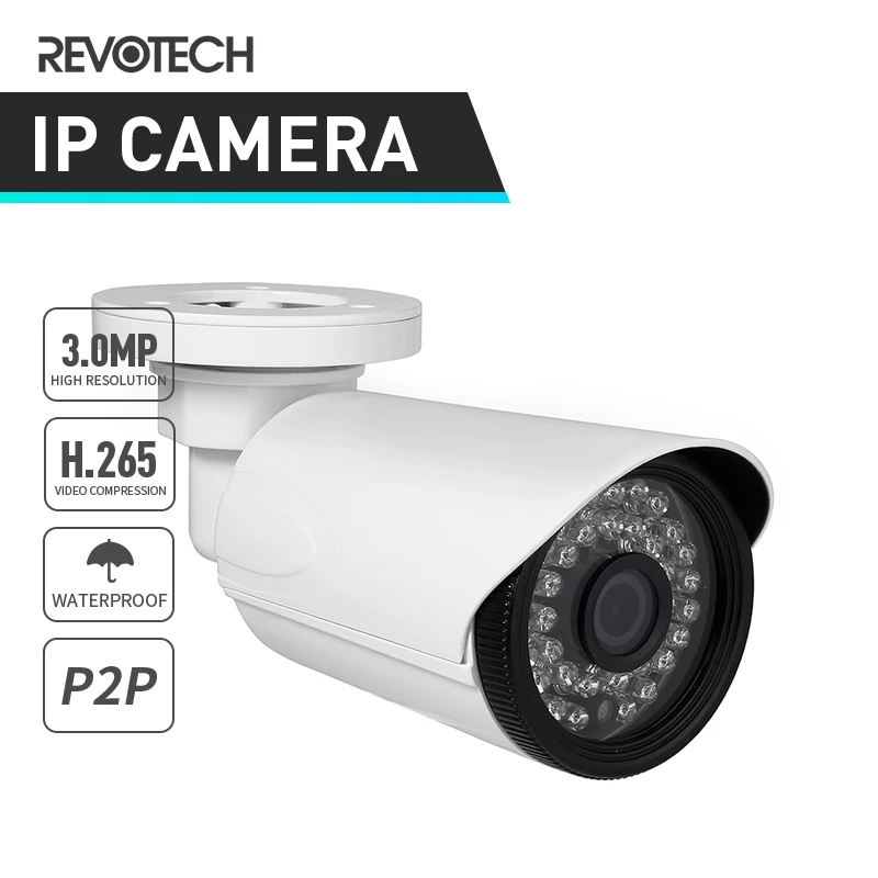 

H.265 Waterproof 3MP 1296P / 1080P Outdoor IP Camera IR LED Bullet Security Night Vision CCTV Video Surveillance HD Cam System