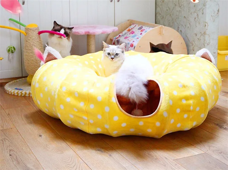 Petshy новые туннельные трубы для домашних животных кошачьи кровати домик складной котенок собака Bleeping мешок забавный щенок кошки длинный туннель играть игрушка с мячом