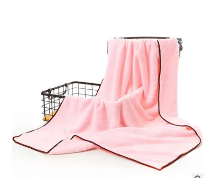 light pink Новое поступление микрофибра ткань сплошной коралловый кашемир банное полотенце красота салон сауна спа халаты абсорбирующие пляжные полотенца s для взрослых - Цвет: light pink
