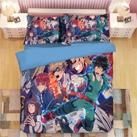 anime boku no hero academia duvet cover set 3d bedding sets luxury manga bed set include 1 duvet cover and 2 dakimakura case
