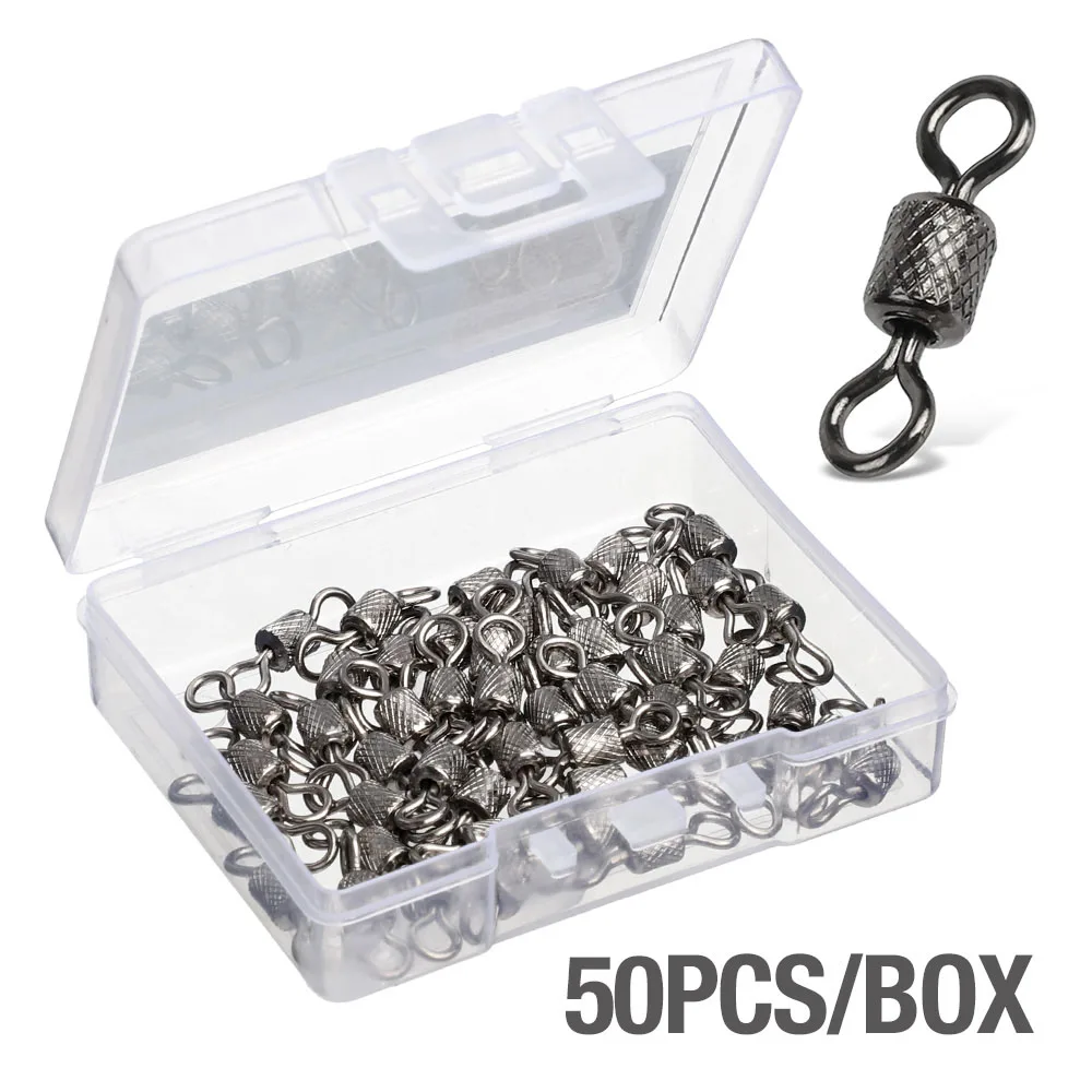 50PCS DONQL 50/100 шт Соединительный Вертлюг для рыбалки 2/0#-12# баррель Rolling Твердые кольца для рыболовного крюка подшипник поворотный рыболовные аксессуары - Цвет: 50PCS