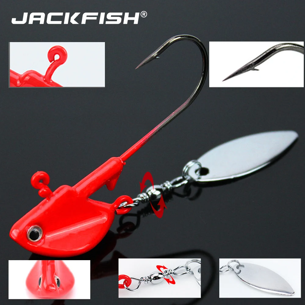 JACKFISH 1 шт. металлические крючки с головкой 6 г 10 14 крючок свинцовой для приманки