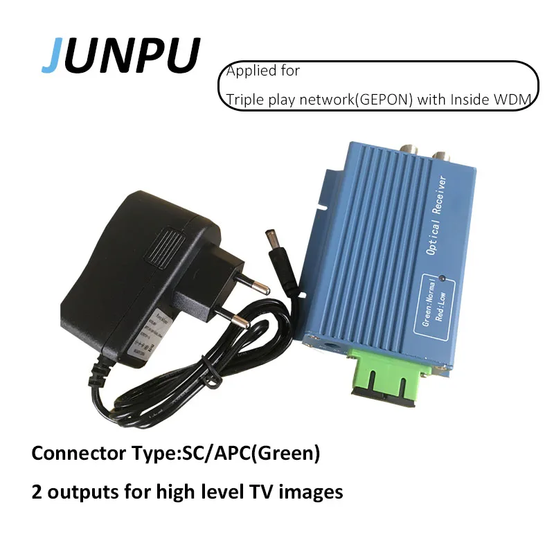 Junpu 2 порта Волокно Оптический FTTH GEPON WDM мини узел indoor оптического приемника для
