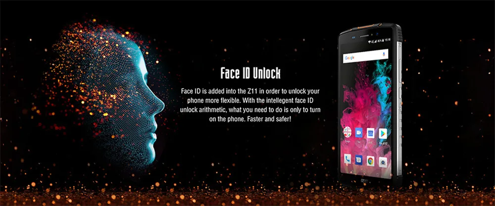 HOMTOM зоджи Z11 IP68 Водонепроницаемый мобильный телефон 4 ГБ 64 ГБ 10000 мАч 5,9" 18:9 MTK6750T Octa Core с распознаванием лица 4G Android 8,1 телефон