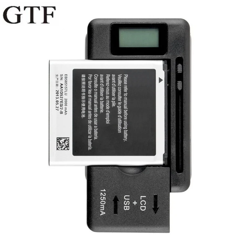 

GTF Universal Mobile Battery Charger with LCD Indicator Screen For Cell Phones 1 USB-Port US/EU plug Smart Charger