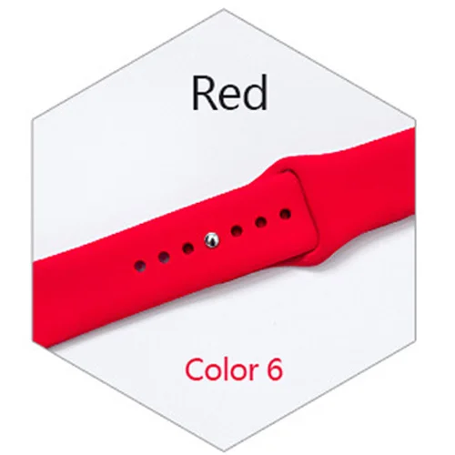 color 6 Цветной мягкий силиконовый спортивный ремешок для Apple watch серии 4, 3, 2, 1 сменный ремешок для iWatch 42 мм, 38 мм, сменный вариант - Цвет ремешка: color 6