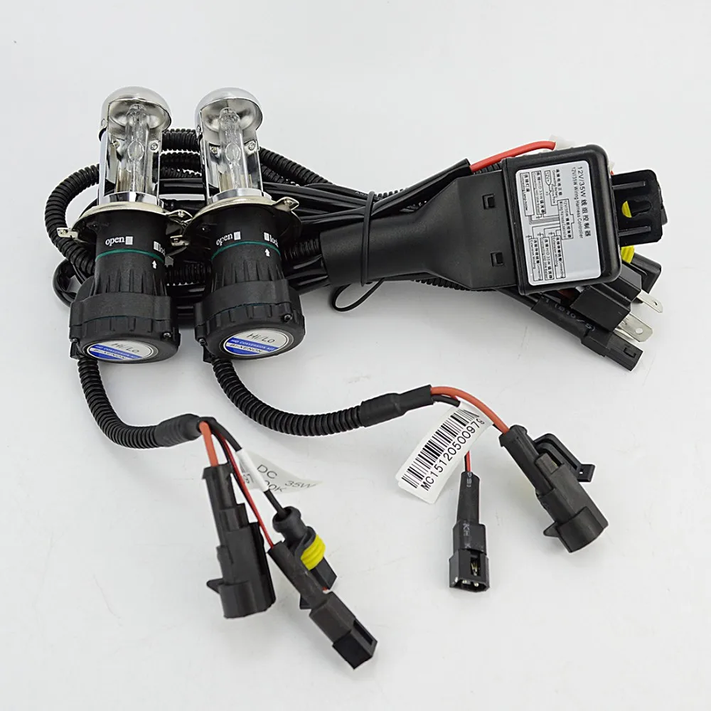 1 пара DC 35w bi xenon H4 3 HID BIXENON Сменная Лампа фара 4300K 6000K 8000K Hi/Lo релейный жгут|bi h4|xenon