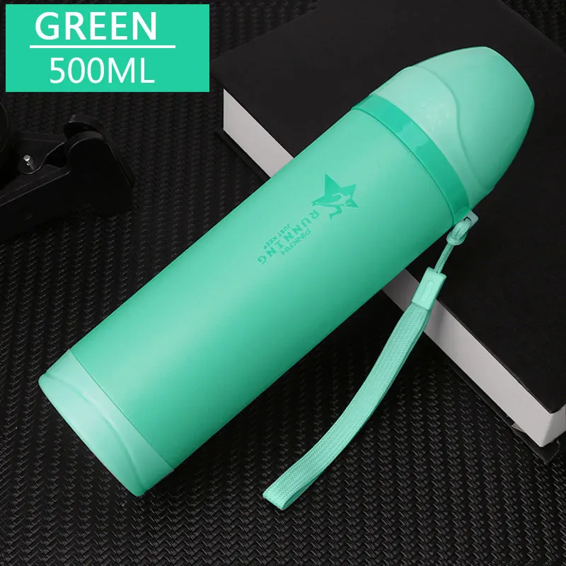 500ML GREEN Термос PINKAH из нержавеющей стали с двойными стенками, Термокружка для путешествий, кружка для воды, Вакуумная чашка для школы, домашнего офиса, кофейная чашка, 500 мл - Цвет: 500ML GREEN
