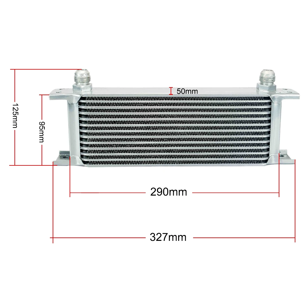 

UNIVERSAL 13 ROWS OIL COOLER+OIL FILTER SANDWICH ADAPTER + STAINLESS STEEL BRAIDED AN10 HOSE + Oil Cooler Mounting Bracket